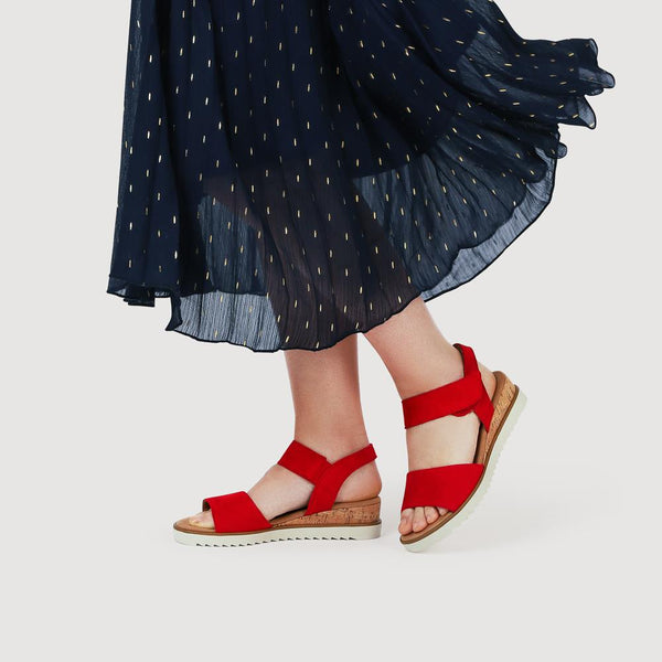 Jones Bootmaker Women's Raynor Gabor Wedge Sandals - Red