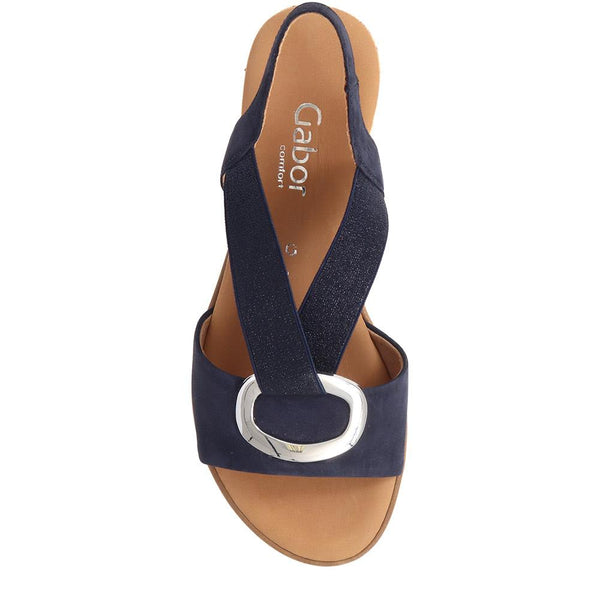Jones Bootmaker Women's Reese Chunky Leather Sandals - Navy