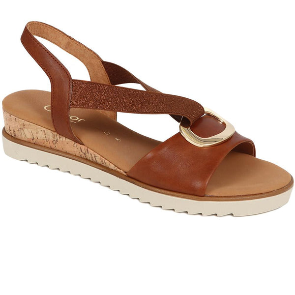 jones bootmaker Women's Reese Chunky Leather Sandals - Tan