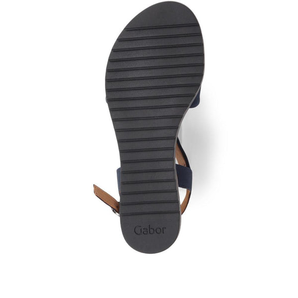 Jones Bootmaker Women's Rich Wide Fit Leather Twist-Front Sandals - Navy