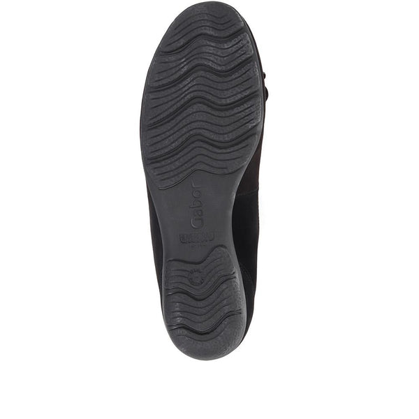 Jones Bootmaker Women's Ring Leather Ballet Pumps - Black Suede