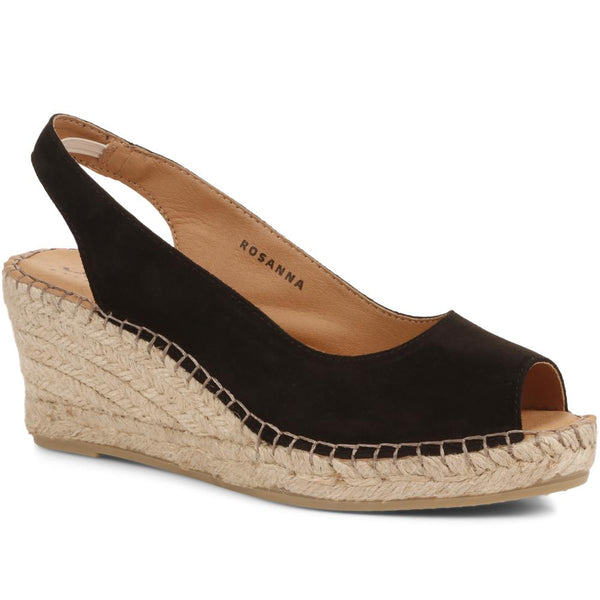 jones bootmaker Women's Rosanna Slingback Wedges - Black