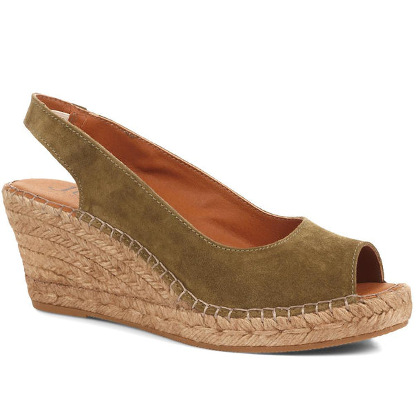 jones bootmaker Women's Rosanna Slingback Wedges - Khaki