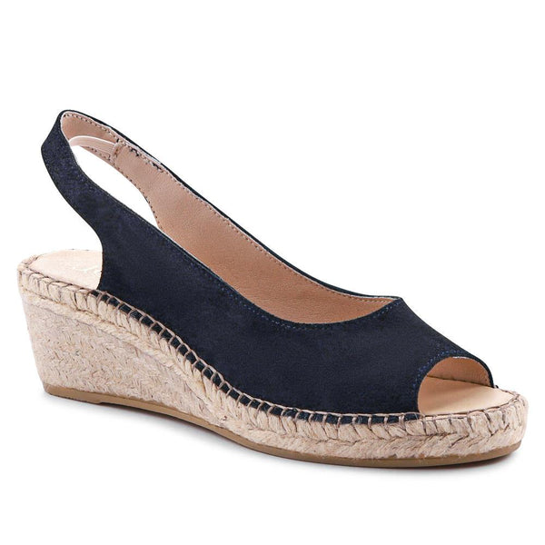 Jones Bootmaker Women's Rosanna Slingback Wedges - Navy Suede