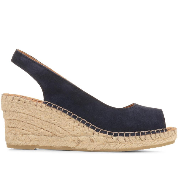 Jones Bootmaker Women's Rosanna Slingback Wedges - Navy Suede