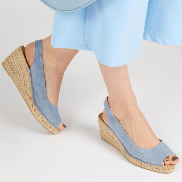 Jones Bootmaker Women's Rosanna Slingback Wedges - Pale Blue