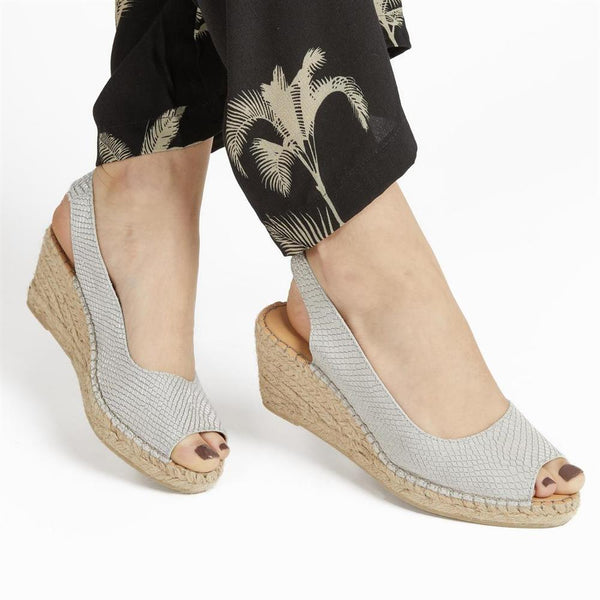 Jones Bootmaker Women's Rosanna Slingback Wedges - Silver