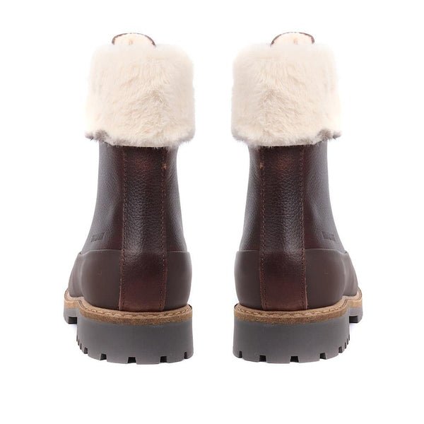 Jones Bootmaker Women's Rowen Fur Cuff Ankle Boots - Dark Brown