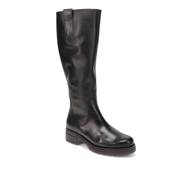 jones bootmaker Women's Sadberge Leather Block-Heeled Long Boots - Black