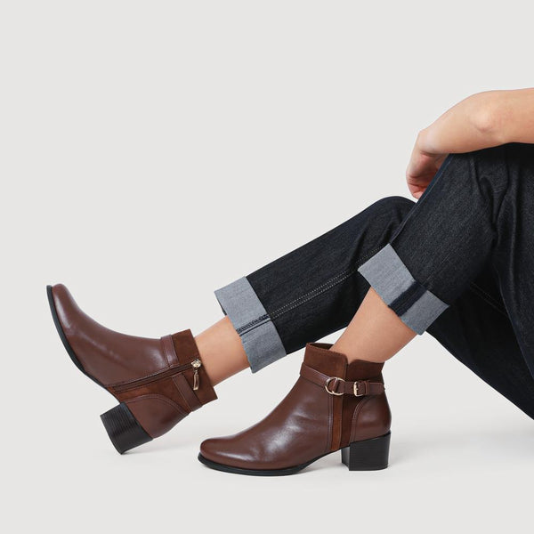 Jones Bootmaker Women's Sarina Heeled Ankle Boots - Brown