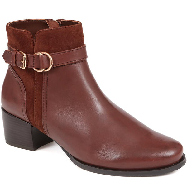 jones bootmaker Women's Sarina Heeled Ankle Boots - Brown