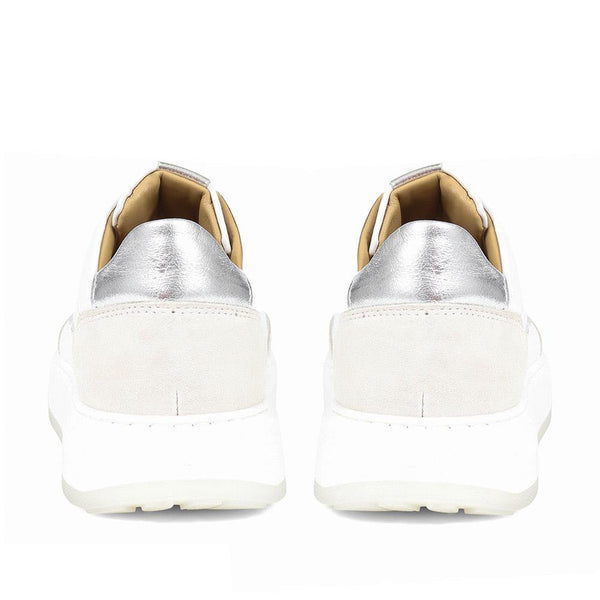 Jones Bootmaker Women's Scarlette Leather Trainers - White