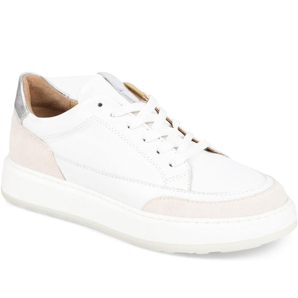 jones bootmaker Women's Scarlette Leather Trainers - White