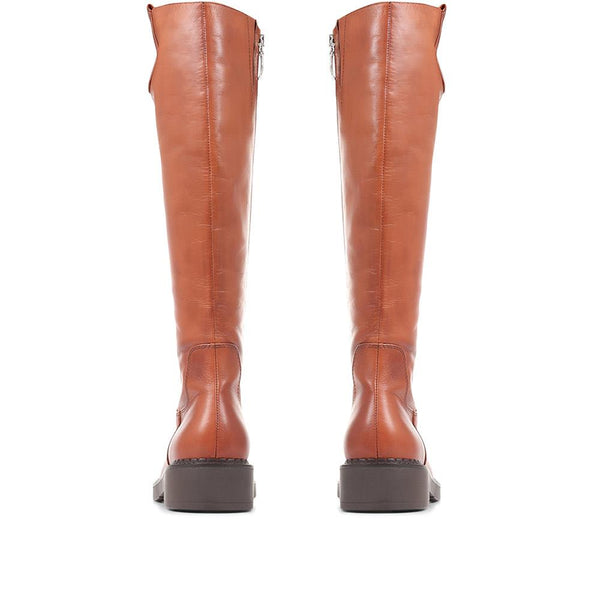 Jones Bootmaker Women's Sebastiana Leather Knee High Boots - Tan