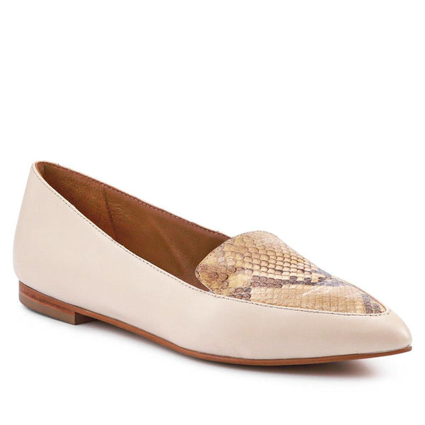 jones bootmaker Women's Sicily Leather Slip-On Shoes - Beige Snake