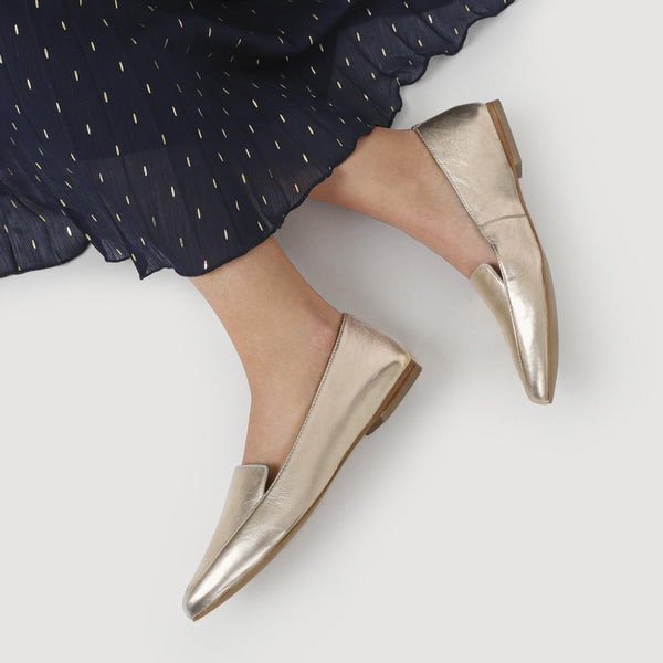 Jones Bootmaker Women's Sicily Leather Slip-On Shoes - Gold