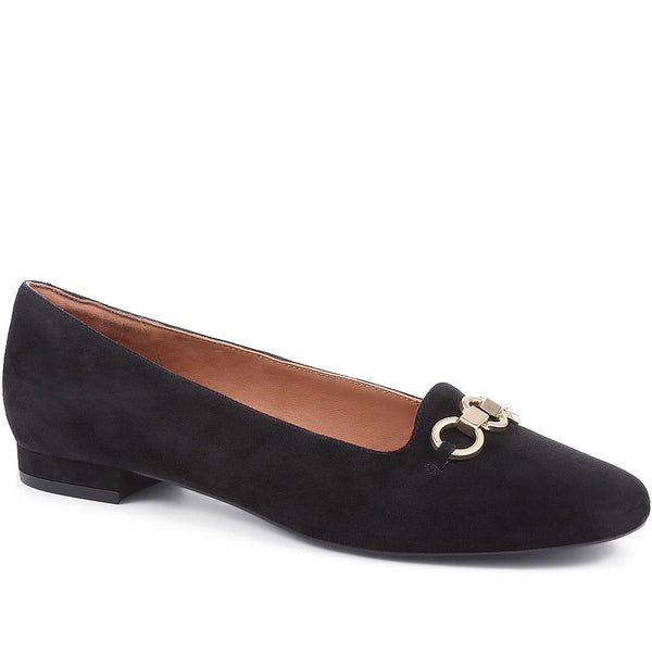 jones bootmaker Women's Sienne Leather Snaffle Loafers - Black