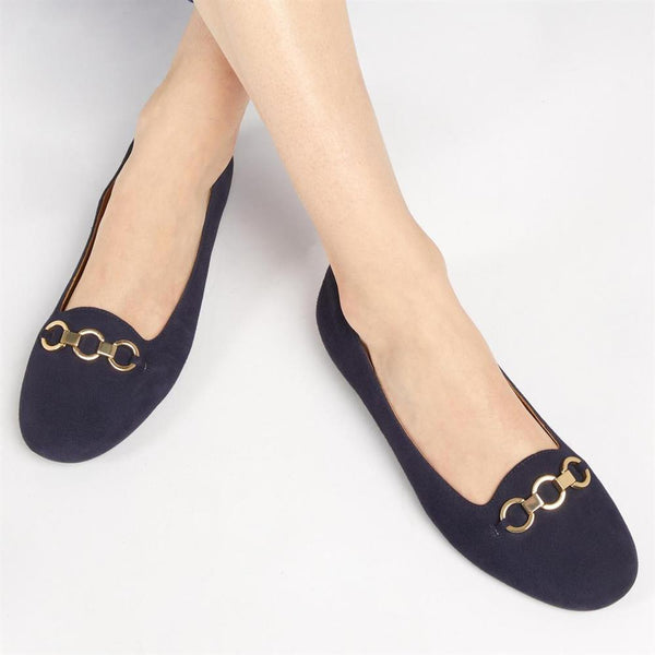 Jones Bootmaker Women's Sienne Leather Snaffle Loafers - Navy