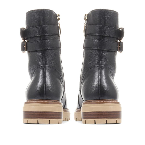 jones bootmaker Women's Simonetta Biker Boots - Black