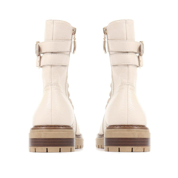 Jones Bootmaker Women's Simonetta Biker Boots - White