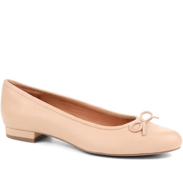 jones bootmaker Women's Soleil Leather Low Ballet Pumps - Beige