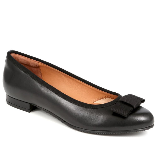 jones bootmaker Women's Soleil Leather Low Ballet Pumps - Black