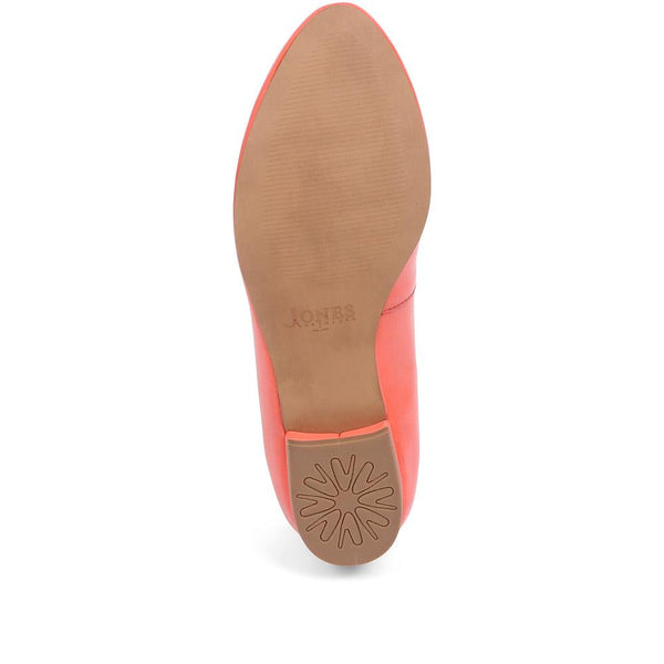 Jones Bootmaker Women's Soleil Leather Low Ballet Pumps - Coral