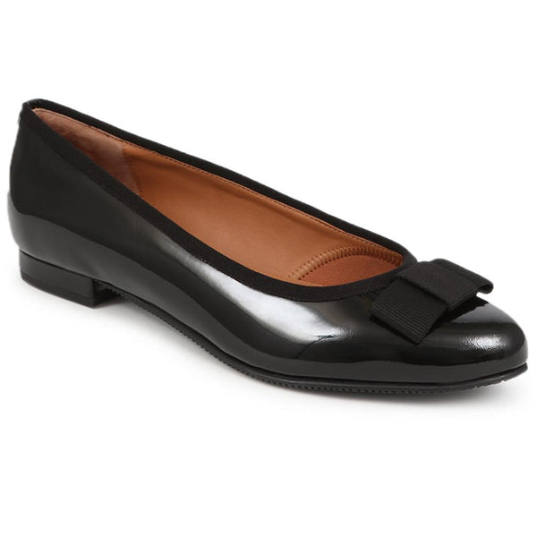 jones bootmaker Women's Soleil Wide Leather Ballet Pumps - Black