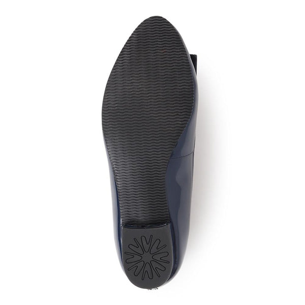 Jones Bootmaker Women's Soleil Wide Leather Ballet Pumps - Navy Patent