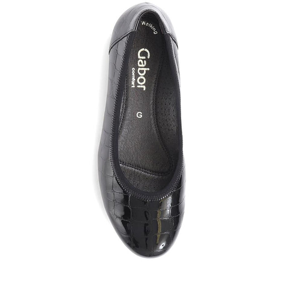 Jones Bootmaker Women's Splash Smart Ballet Pumps - Black Croc