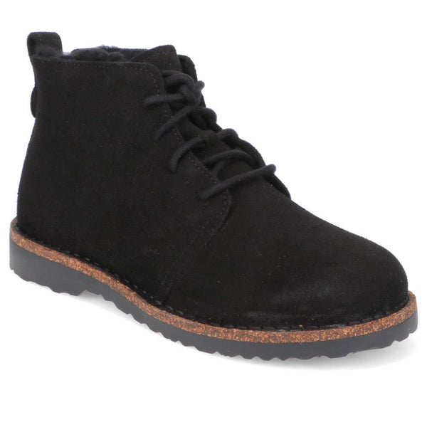 jones bootmaker Women's Suede Lace-Up Ankle Boots - Black Suede