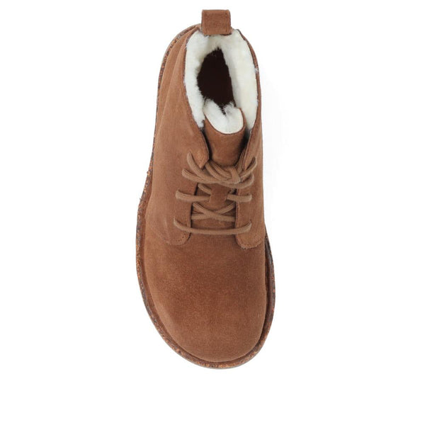 Jones Bootmaker Women's Suede Lace-Up Ankle Boots - Tan Suede