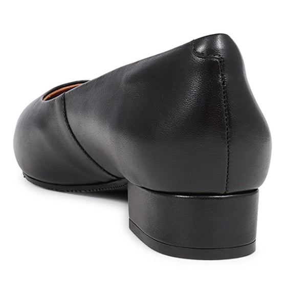 Jones Bootmaker Women's Sunstone Wide Leather Court Shoes - Black