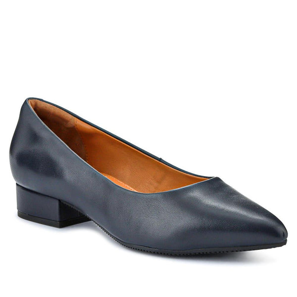 jones bootmaker Women's Sunstone Wide Leather Court Shoes - Navy
