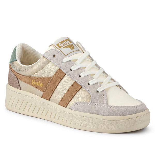 jones bootmaker Women's Superslam Blaze Leather Trainers - Gold