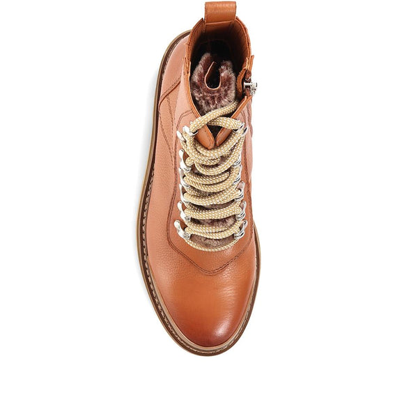 Jones Bootmaker Women's Susanna Leather Hiker Boots - Tan