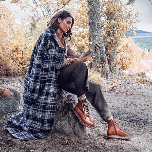 Jones Bootmaker Women's Susanna Leather Hiker Boots - Tan