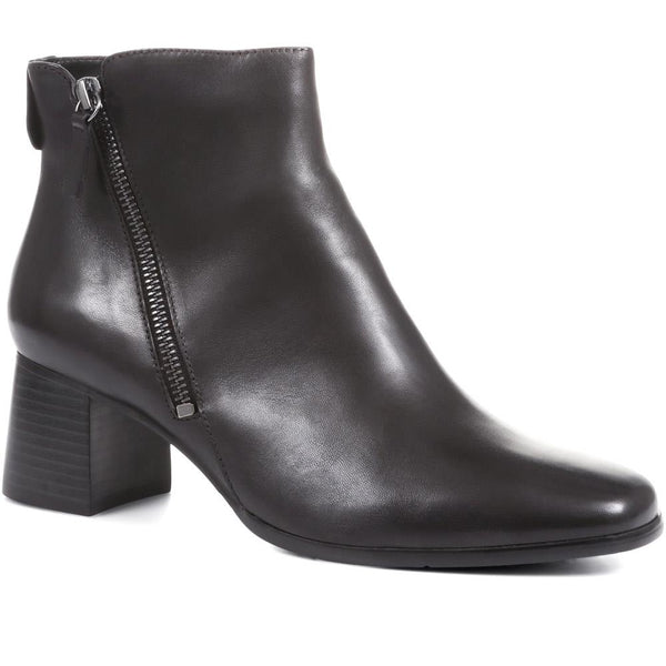 jones bootmaker Women's Sylvana Block Heel Ankle Boots - Black