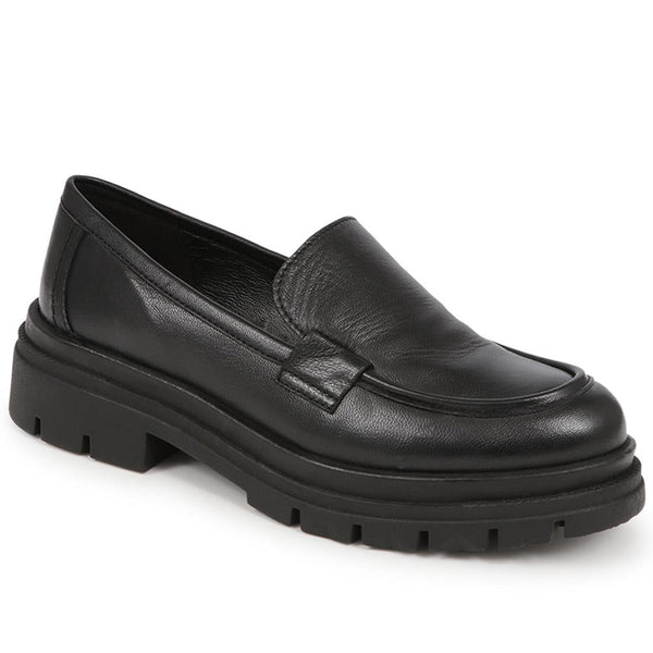 jones bootmaker Women's Tabata Leather Loafers - Black