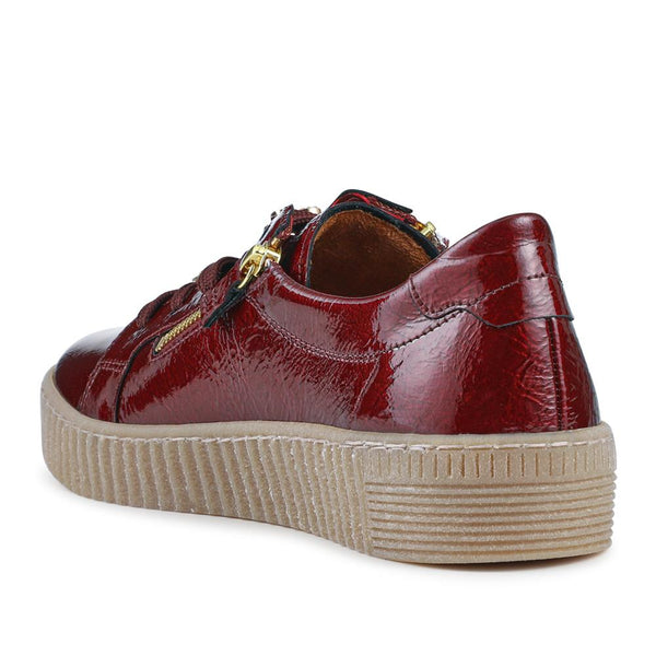 Jones Bootmaker Women's Talma Leather Platform Trainers - Burgundy Patent