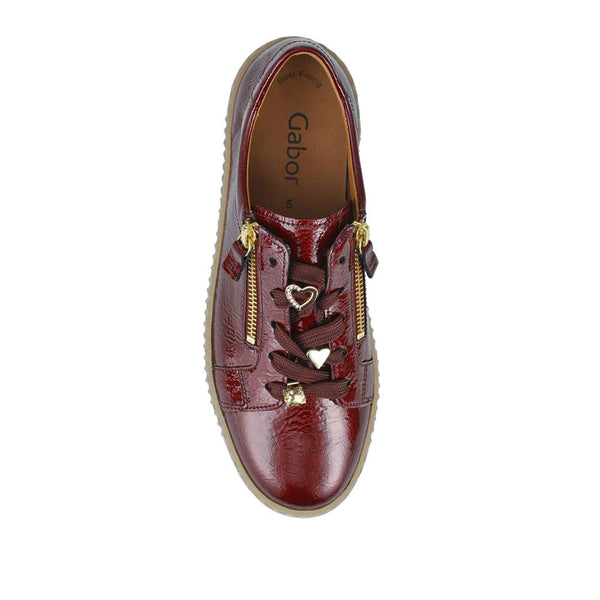 Jones Bootmaker Women's Talma Leather Platform Trainers - Burgundy Patent