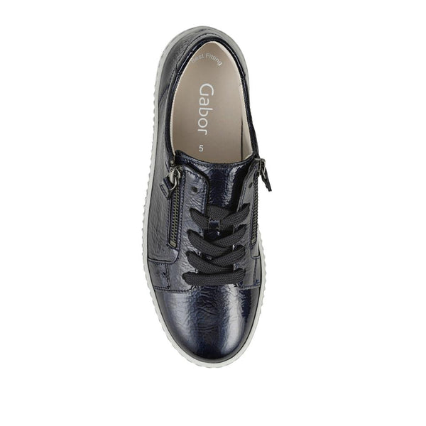 Jones Bootmaker Women's Talma Leather Platform Trainers - Navy Patent