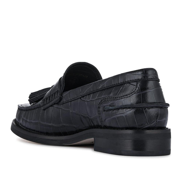 Jones Bootmaker Women's Tiffany Smart Leather Moccasins - Black Croc