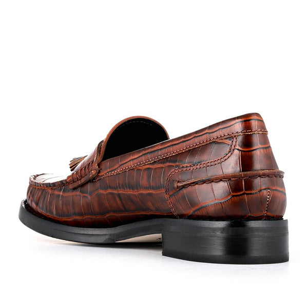 Jones Bootmaker Women's Tiffany Smart Leather Moccasins - Brown Croc