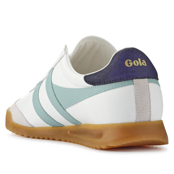 Jones Bootmaker Women's Torpedo Leather Trainers - White-Green