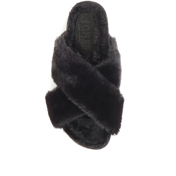 Jones Bootmaker Women's Totto Faux Fur Slider Slippers - Black