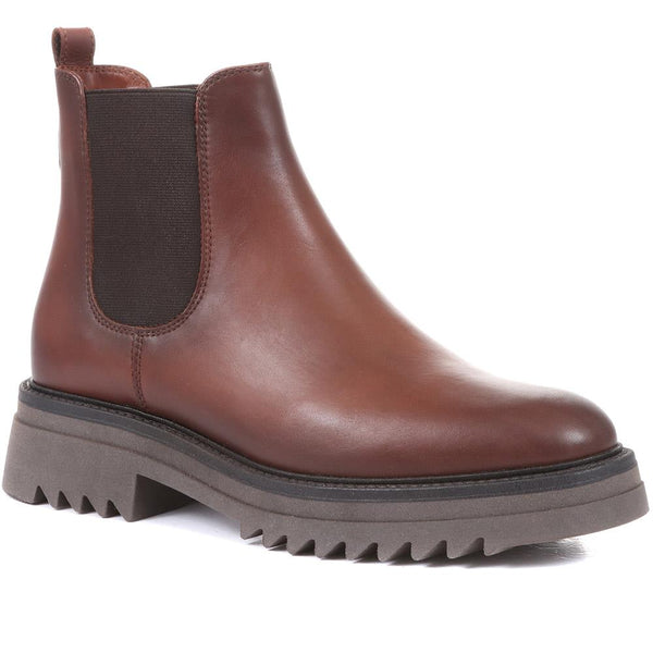 jones bootmaker Women's Trieste Chunky Leather Chelsea Boots - Brown