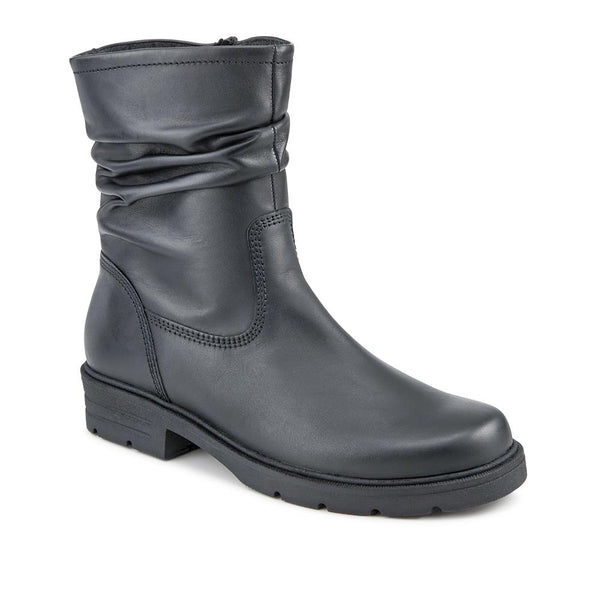 jones bootmaker Women's Trusted Gabor Leather Slouch Boots - Black