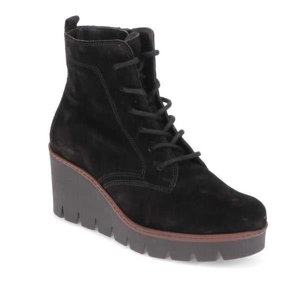 jones bootmaker Women's Ulrika Wedge Ankle Boots - Black Suede