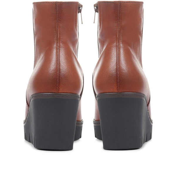 Jones Bootmaker Women's Utopia Gabor Wedge Heel Ankle Boots - Tan